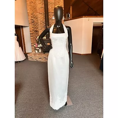 Bridal Originals Column Halter Wedding Gown • $150