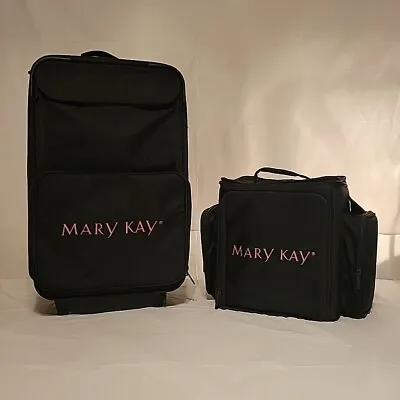 Mary Kay Set Consultant Cosmetic  XL Tote & Large Rolling Suitcase Lot Of 2  • $225