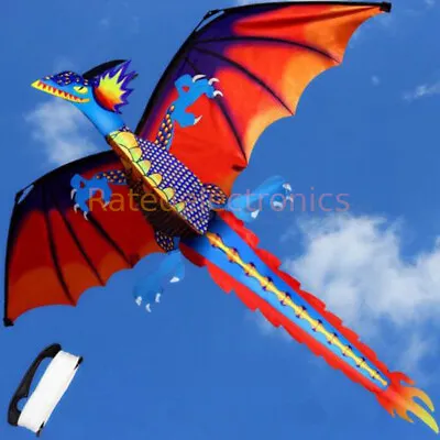 $12.98 • Buy Large Single Line 3D Dragon Kite Long Tail Spring Outdoor Family Activity Toy US