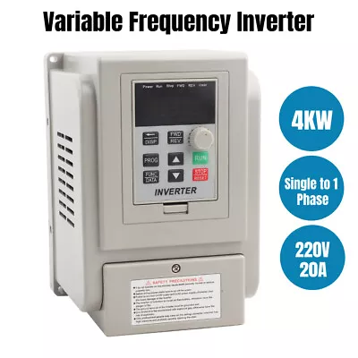 4KW Single To 3 Phase Variable Frequency Drive Inverter Converter VSD VFD 220V • £132.08