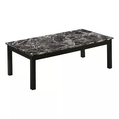 Pemberly Row Wood Faux Marble Top Rectangle 3-piece Occasional Table Set Black • $185.78