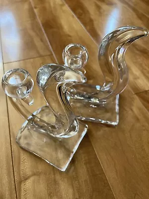 Vintage Glass Candle Stick Holders  • $15