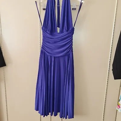 Pop Art London - Purple Marilyn Monroe Style Halter Dress - Size S/M VGC • £8.95