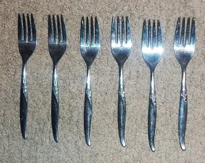 Lot Set Of 6 Salad Forks Oneida LA ROSE WM Rogers Stainless Flatware 6 1/4  • $24.99