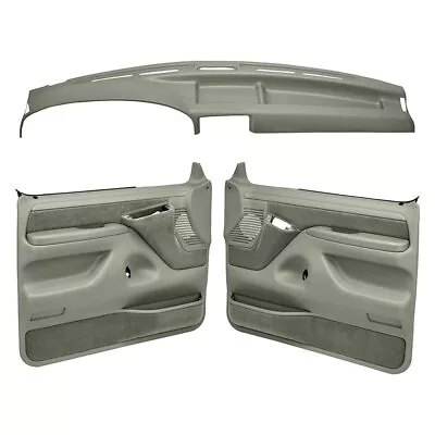 For Ford F-350 92-97 Coverlay Taupe Gray Dash Cover & Door Panels Combo Kit • $875.68