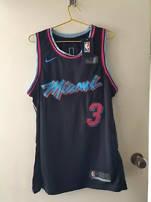 City Edition Dwyane Wade #3 Miami Heat Size 50 Basketball Jerseys Stitched Black • $53