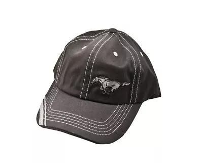 Mustang Black & Gray Adjustable Cotton Hat With Running Horse & Ford Oval Logos • $25.71