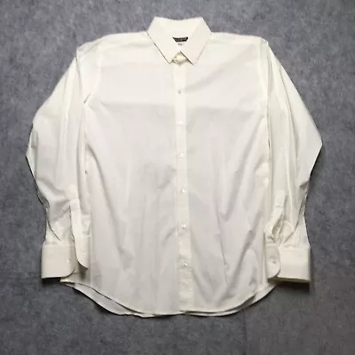 Dolce & Gabbana Martini Dress Shirt Mens 17 43 White Solid Italy Button • $29.95