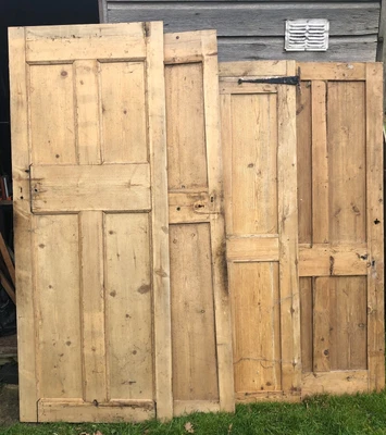 £150 • Buy Four Victorian Pine Four Panel Doors And Three Boarded Doors