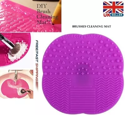 MAKE UP Foundation Cosmetic Gel Brush Cleaning Mat Pad Board Hand Tool Cleaner • £2.52