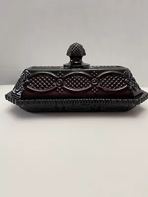 Vintage Avon Covered Butter Dish Cape Cod Ruby Red 1876 • $15