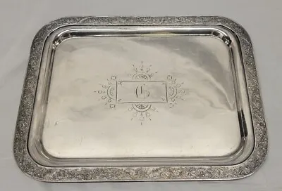 Antique Middletown Silver Tray Art Deco 11x8 Hard White Metal X Rare X # 4435 • $92