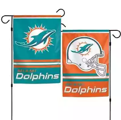 NEW Miami Dolphins 2 Sided Double Garden Flag Outdoor Window Banner 12  X18  • $9.99