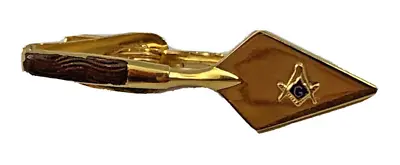 Anson TIE TACK BAR MASONIC Trowel Gold & Black 1 3/4  Freemason Square Compass • $15.97