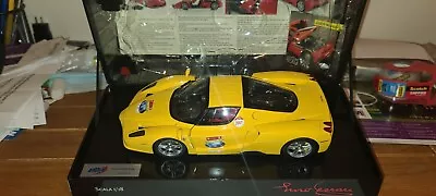 Perfect Rare 1:18 BBR Ferrari Enzo Diecast Yellow (Relay Stickers Are Removable) • $365