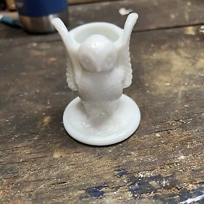 Vintage Westmoreland Milk Glass Owl Toothpick / Matchstick Holder • $9.99