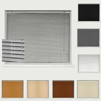 Venetian Blinds  25mm Pvc/aluminium/woodgrain  210cm Width And Drop Available • £21.99