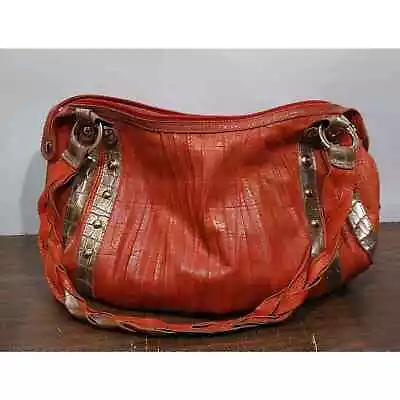 Marco Buggiani Red Rustic Color Braided Handels Bag/Purse • $21.99