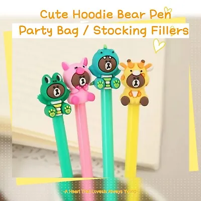 £2.30 • Buy Cute Hoodie Bear Pens Party Bag Kids Novelty Stationery  Diary Bullet Journal 