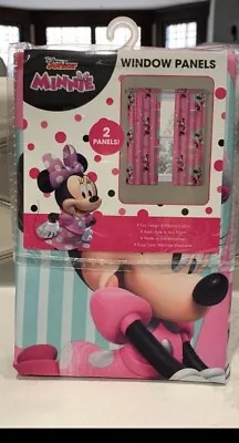 Disney Junior Minnie Mouse  2 Window Panels Curtains Pink Size 82x63 Fun Vibrant • £20.24