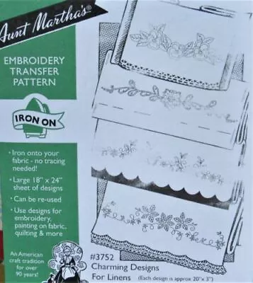 Aunt Marthas 3752 Charming Designs For Linens Towels Embroidery Transfer Pattern • $4.59