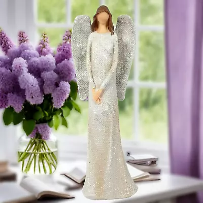 ANGEL!  BEAUTIFUL TALL STANDING ANGEL ~ SPARKLING ANGEL OF HOPE ~ 30cm • £18.95