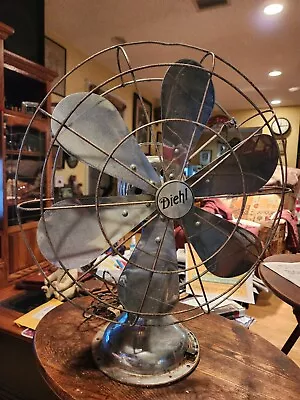 VINTAGE 18 DEIHL CHROME SIX BLADE 1920s Tilt Osc Fan Fan • $600