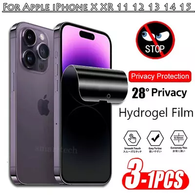 Hydrogel PRIVACY Screen Protector For Apple IPhone 15 14 13 12 11 Pro XS Max XR • $4.99