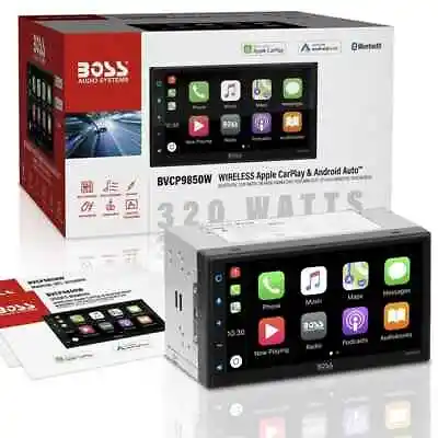 BOSS 2-Din 6.75  Car Stereo Wireless Apple Carplay Android Bluetooth BVCP9850W • $199