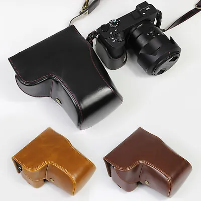 $38.81 • Buy HQ Leather Camera Bag Case Grip Strap For Sony Alpha A6600 16-70mm 18-135 Lens