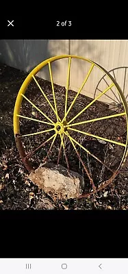 Antique Primitive Steel Spoke Wagon Wheel Cart Implement Farm • $150