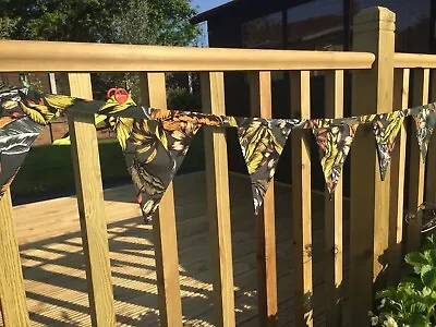 Bunting - Handmade Green Tropical Print 3m • £4.99