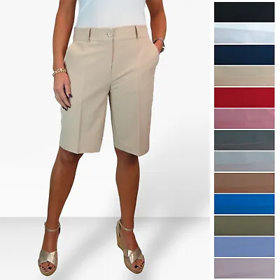 Ladies Smart Summer Casual Day Evening Tailored Knee Length Shorts NEW 8-22 • £18.99