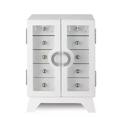 $109.99 • Buy Wooden Large Jewellery Box Rings Necklace Storage Organiser Mirror Cabinet Gifts