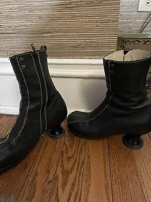 JOHN FLUEVOG Minis Black Steampunk Short Boots Shoes 6.5  6 1/2 EUC • $100