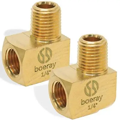 2 PCS Brass Fitting 90 Degree Barstock Street Elbow 1/4  NPT Male Pipe To 1/4  • $13.99