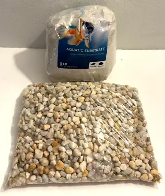 White Sand 4+ Lb And Gravel 2+ Lb For Fish Tank Aquarium Fresh Or Salt Water • £9.60