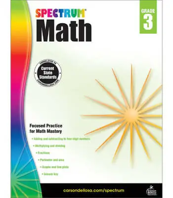 Spectrum Math Workbook Grade 3 - Paperback By Spectrum - GOOD • $4.46