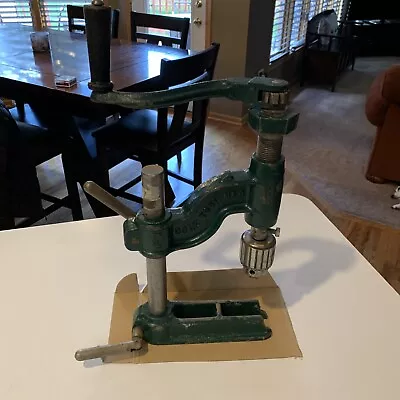 Vintage COLE TOOL Pipe Hand Manual Drill Press No 7 Base Jacobs Chuck St Anne IL • $114.95