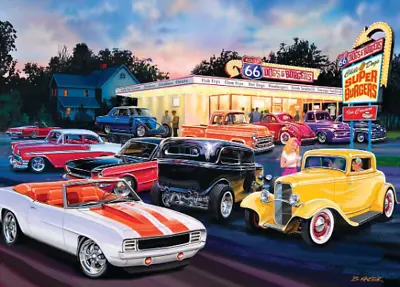 Hot Rods Classic American Muscle Car Vintage Diner Ceramic Tile Mural Backsplash • $59.99