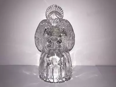 Mikasa Crystal Trumpeting Angel Small Taper Candle Holder Made In Austria 5.75  • $9.75