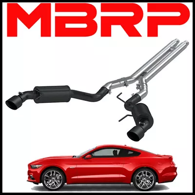 MBRP S7277BLK Cat Back Exhaust System Black Street For 15-17 Ford Mustang GT V8 • $649.99