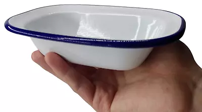 2 PACK FALCON Small Oblong White Enamel Individual Pub Oven Pie Baking Dish 16cm • £11.99