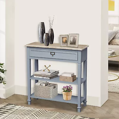 Console Table With Drawer Wood Entryway Table With Storage Shelf Sofa Table Home • $99.99