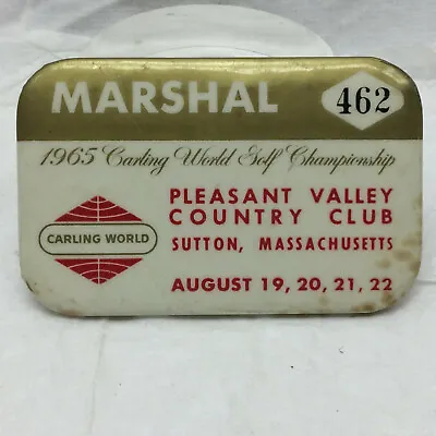 Vintage 1965 Marshal Pleasant Valley Country Club Sutton Massachusetts Badge • $42.14