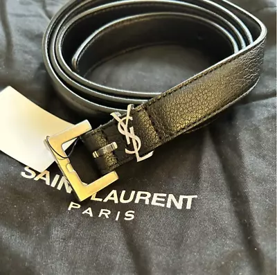 Yves Saint Laurent (size 100) YSL Logo Thin Leather Belt Cassandre Size 100 • $599.99