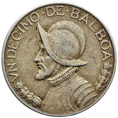 1947 1/10 Balboa Panama Silver Coin Vasco Núñez De Balboa (MO2410-) • $17