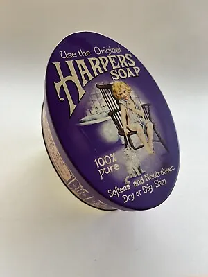 Vintage Harpers Soap Purple Tin Can Made In England Collectible Container • $8.95