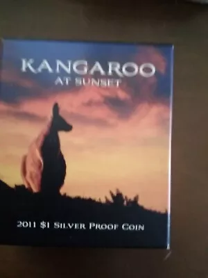 AUSTRALIA. 2011 25 Dollars - Kangaroo At Sunset - 1/5oz Silver RAM Cased Proof • $45
