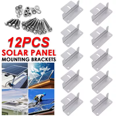 12PCS Solar Panel Z-Bracket Mounting Flat Roof Yacht RV Mount Aluminum Alloy Kit • $7.59